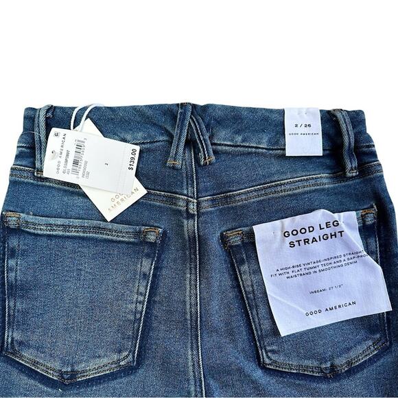 NWT Good American Good Legs Shadow Pocket Straight Jeans Size 2/26 Retail $139 - Picture 5 of 8